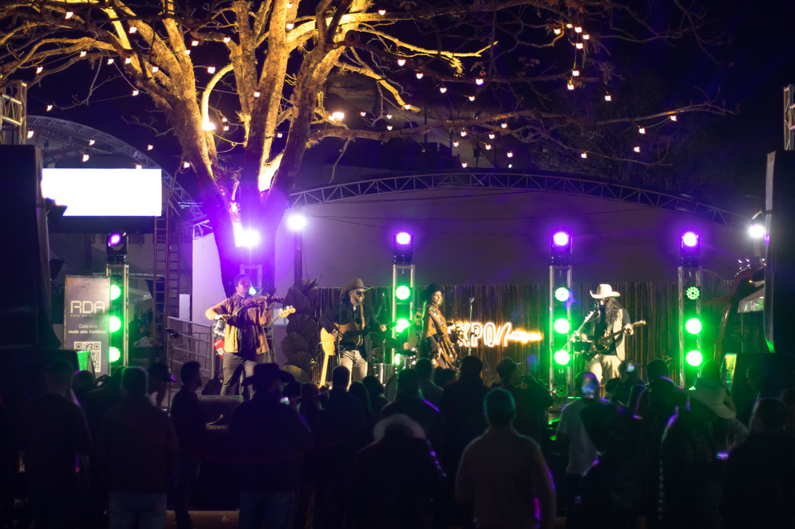Show com as árvores iluminadas do parque